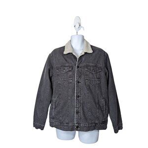 Sunrise Kingdom Men's Black lined denim button up Jacket Size L